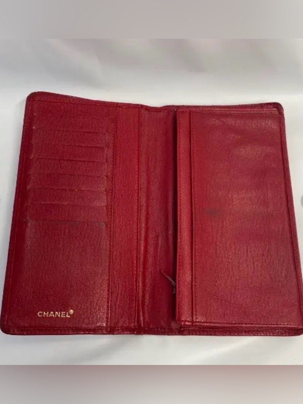 CHANEL Red Leather Flap Long Wallet - Picture 3 of 8
